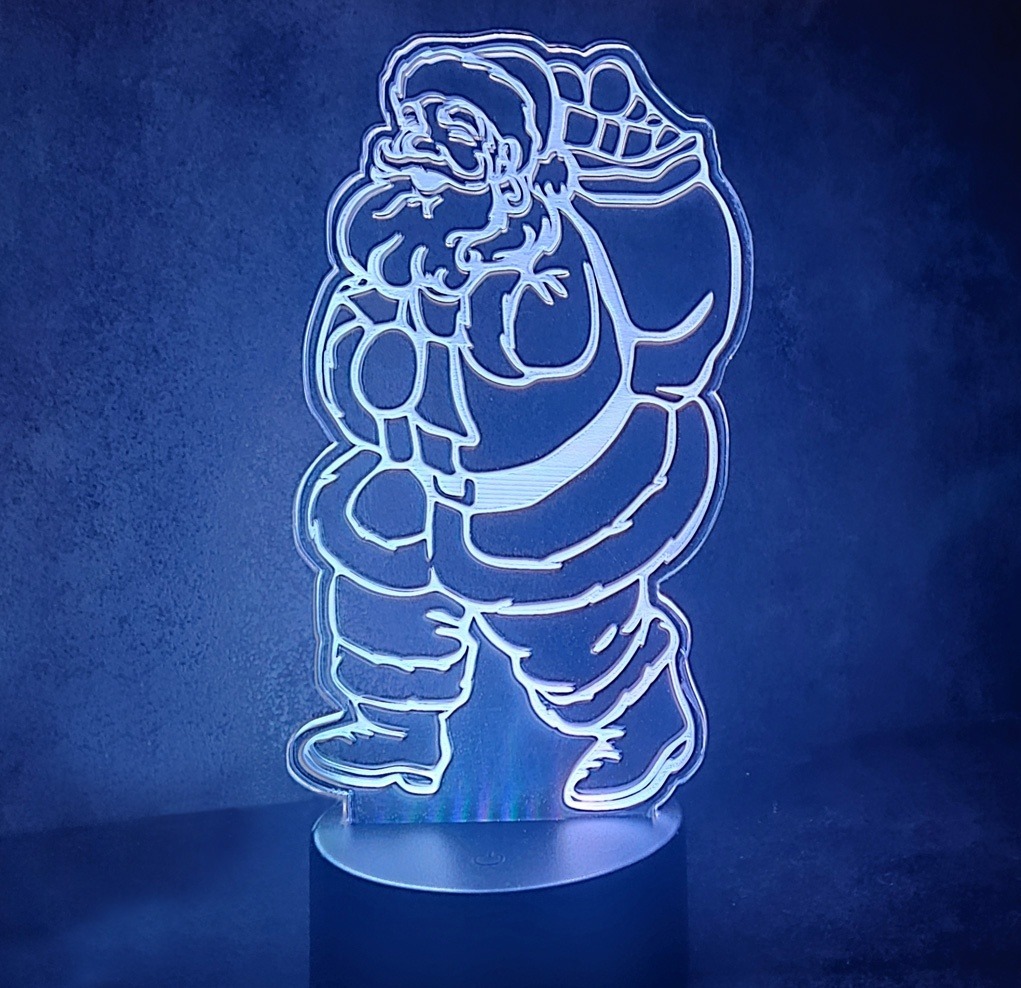 white santa sq Christmas Neon Santa