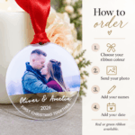 How to order a personalised First Christmas Together photo bauble with your details