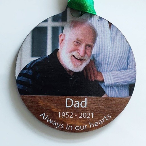 In Memoriam Wood Walnut Stain 2 In Memoriam Wooden Bauble