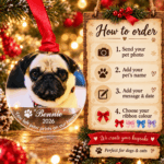 How to order a personalised dog memorial Christmas bauble using your pet photo and details
