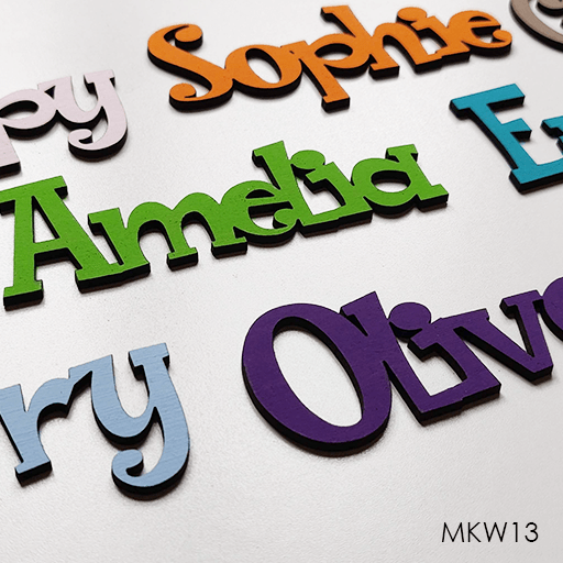 MKW13 Group 1 Personalised wooden name sign - Font 13