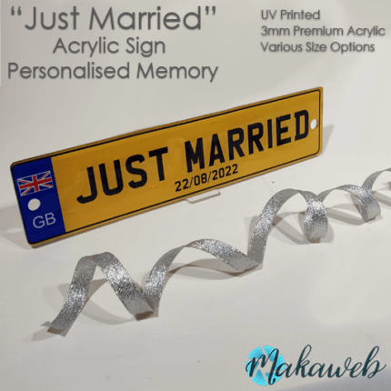Personalised Just Married Wedding Sign