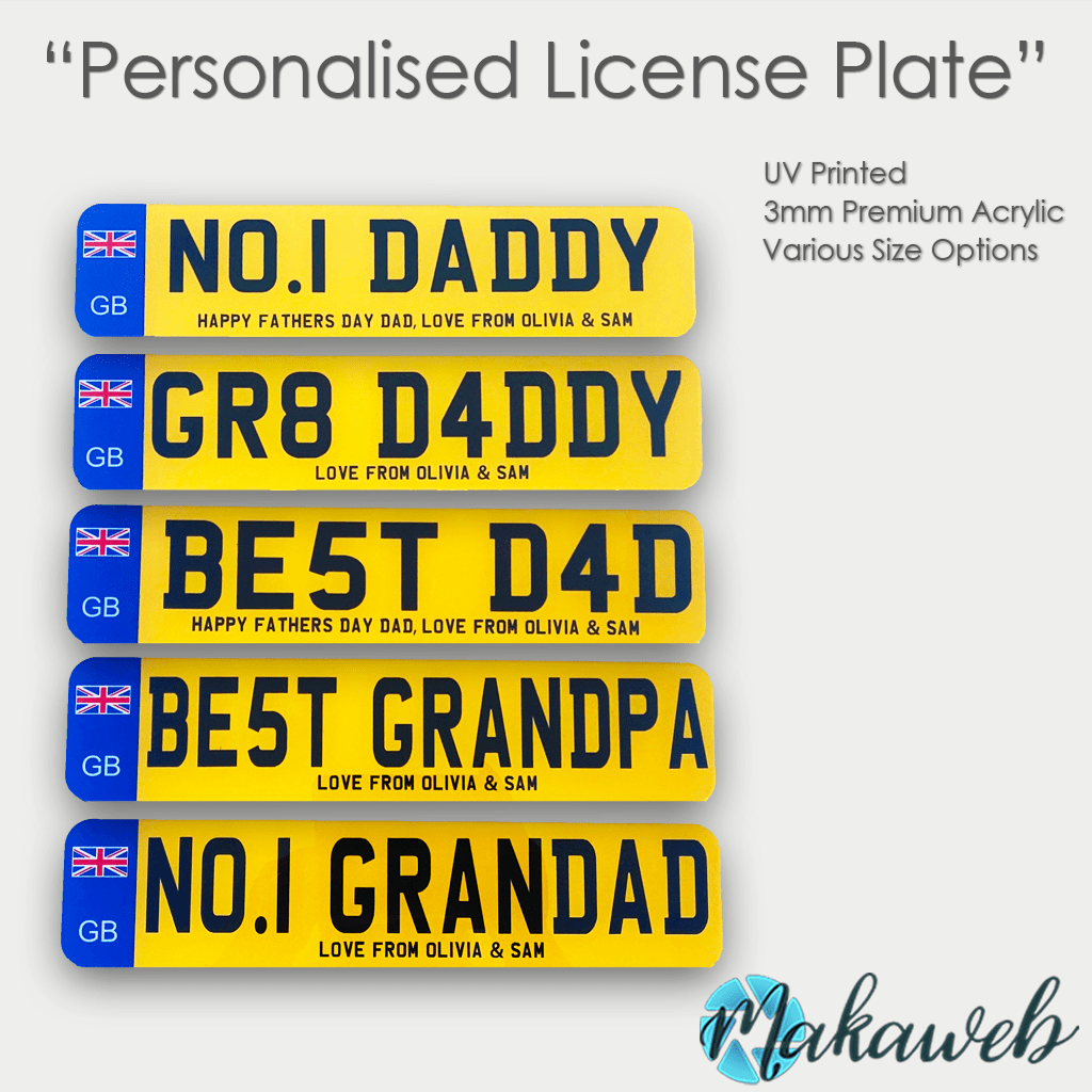fathers day license plate 1024 mockup Personalised Fathers Day License Plate Sign