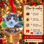 How to order a personalised cat memorial Christmas bauble using your pet photo and details