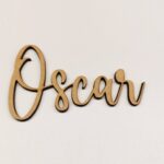 wooden name sign