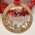 3 Layer Personalised Wooden Bauble.