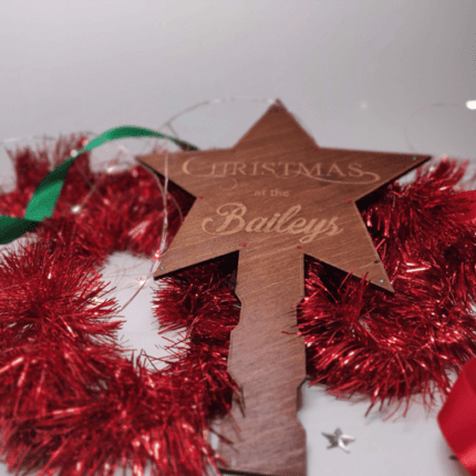 Personalised Christmas 'at the .. ' Birch Tree Topper
