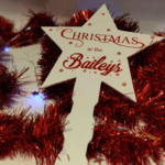 Personalised Christmas 'at the .. ' Acrylic UV Printed Tree Topper