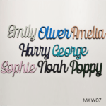 Personalised wooden name sign - Font 7