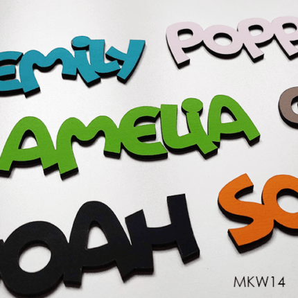 Personalised wooden name sign - Font 14