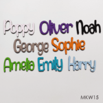 Personalised wooden name sign - Font 15