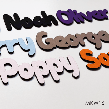 Personalised wooden name sign - Font 16