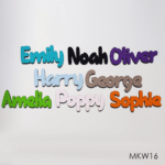 Personalised wooden name sign - Font 16