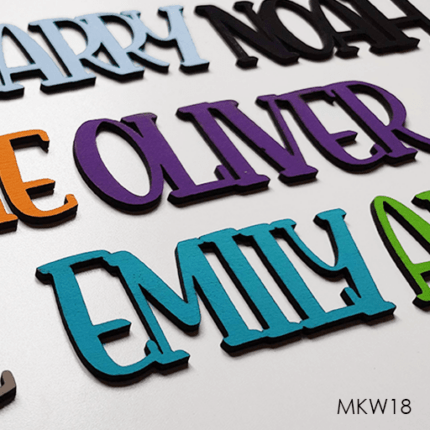 Personalised wooden name sign - Font 18