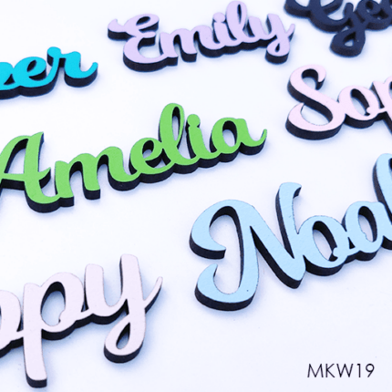 Personalised wooden name sign - Font 19