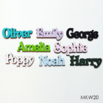 Personalised wooden name sign - Font 20