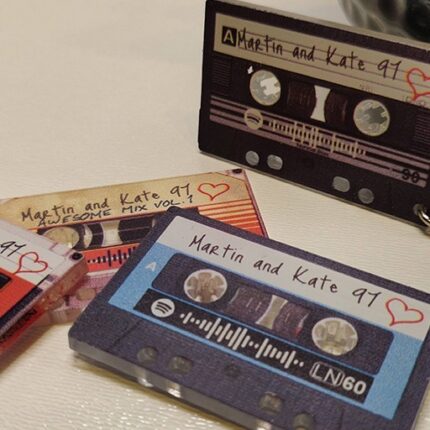Personalised Acrylic Spotify Retro Tape Key Ring