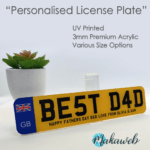 Personalised Fathers Day License Plate Sign