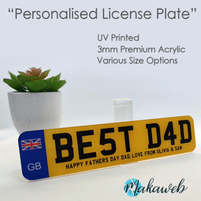 Personalised Fathers Day License Plate Sign