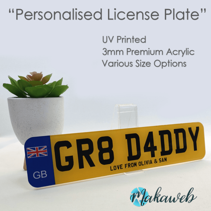Personalised Fathers Day License Plate Sign