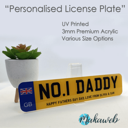 Personalised Fathers Day License Plate Sign