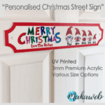 Personalised Christmas Red Gonks Family Name Sign