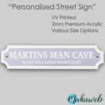 Personalised White Acrylic Street Signs