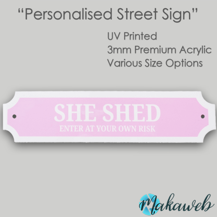 Personalised White Acrylic Street Signs