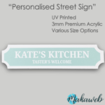 Personalised White Acrylic Street Signs