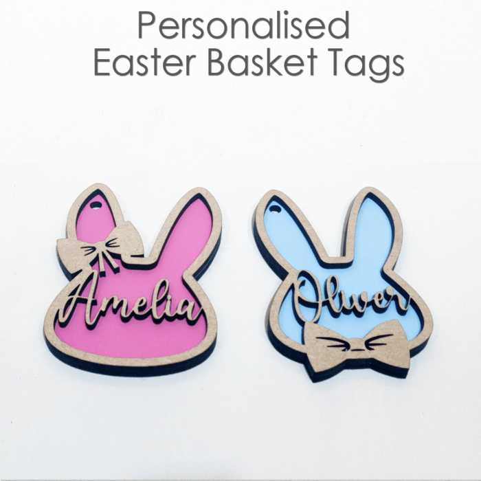 Personalised Wooden Easter Basket Tags