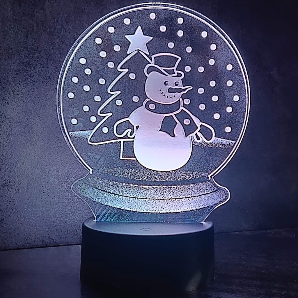 White Snowglobe Neon Snowglobe
