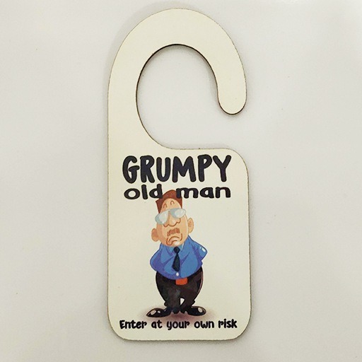 Grumpy Old Man 512x512 Grumpy Old Man Door Sign / Hanger