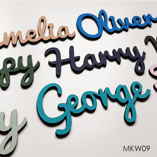 MKW09 Group1 Personalised wooden name sign - Font 9